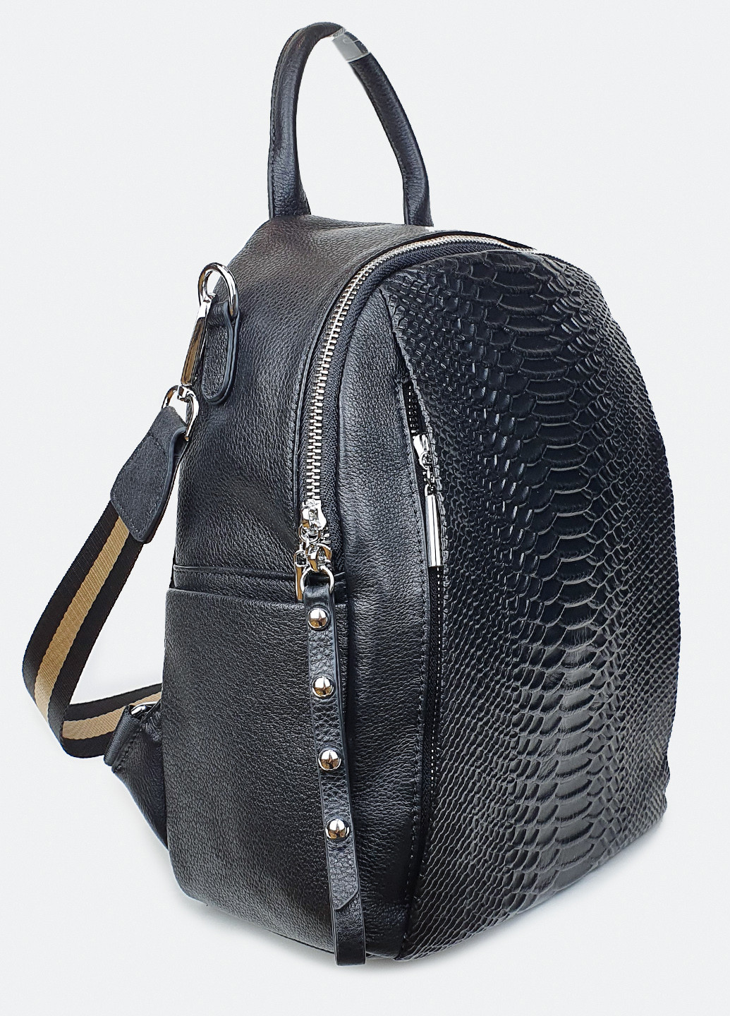 Рюкзак-сумка женский из натуральной кожи городской черный, 6790ч, Fashion (226967480)