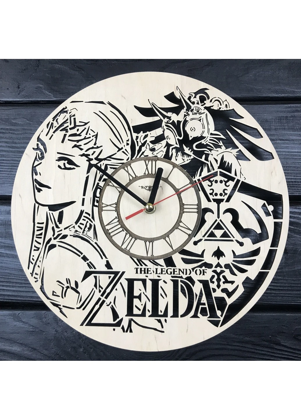 Круглий молодіжний настінний годинник з дерева «The Legend of Zelda» 7Arts (253567812)