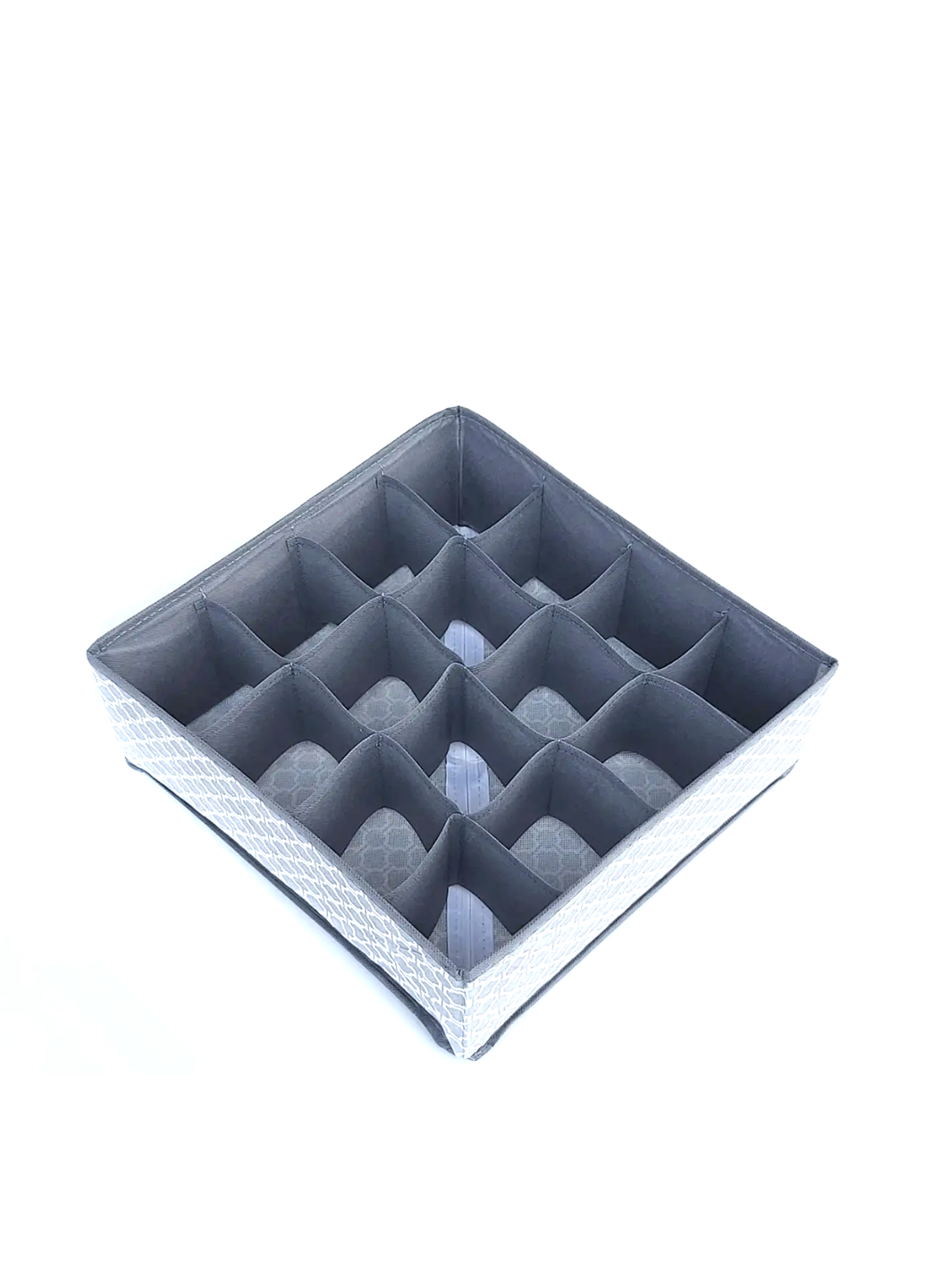 Коробка для хранения белья 16 отд., 32*32*12 см HMD геометрическое серое