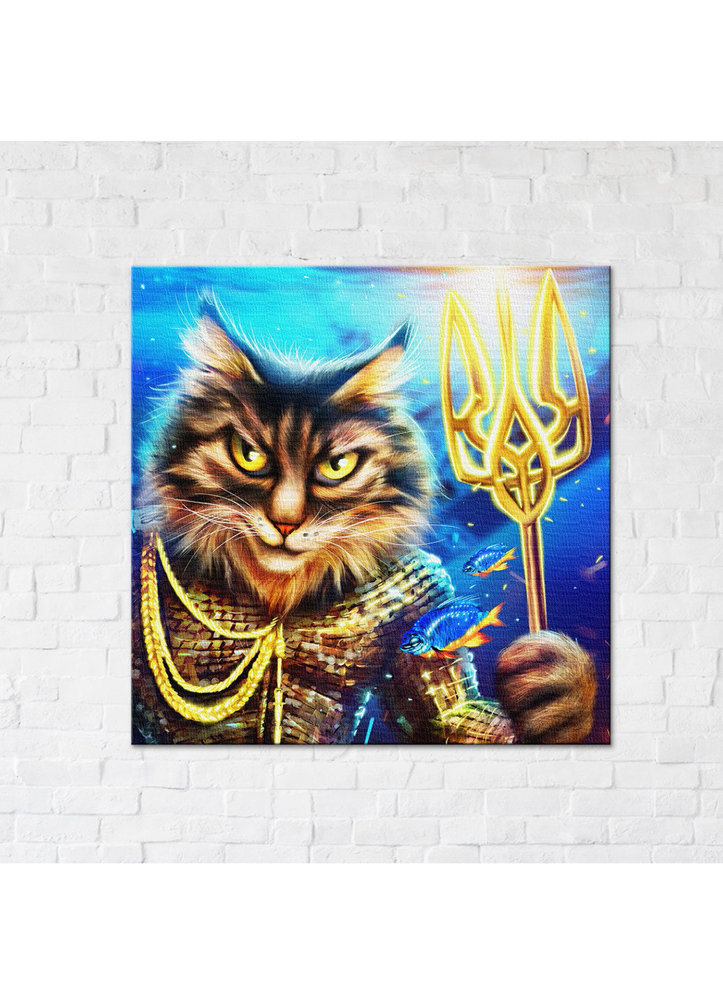 Картина-постер котик українська Нептун ©Маріанна Пащук 40х40 см Brushme (254643297)