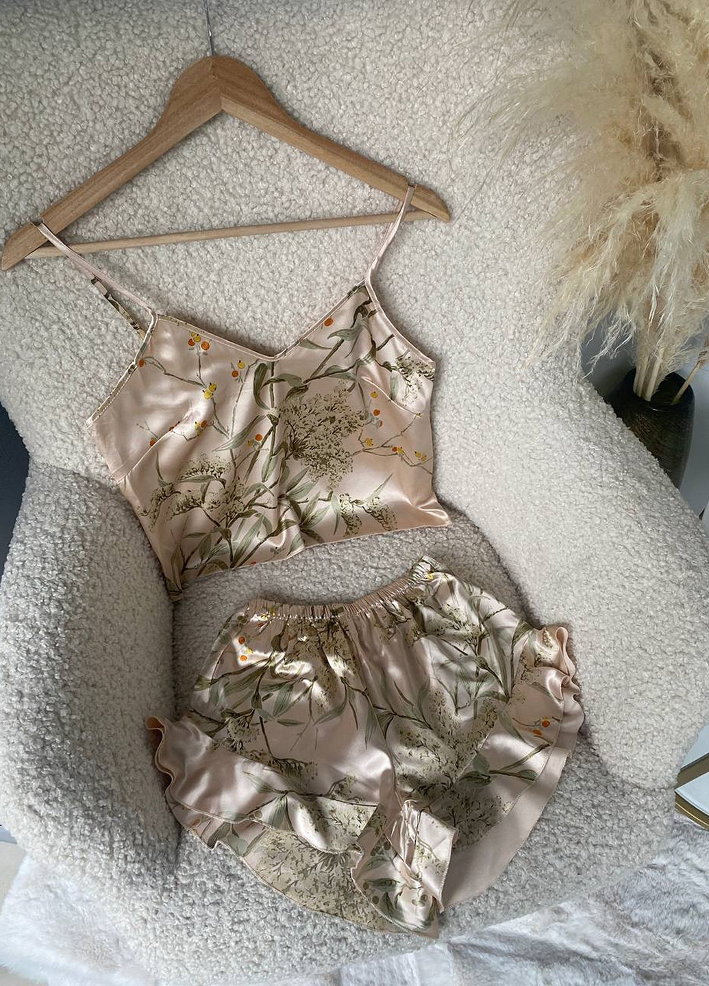 Светло-коричневая всесезон пижама (топ, шорты) топ + шорты NOVA VEGA