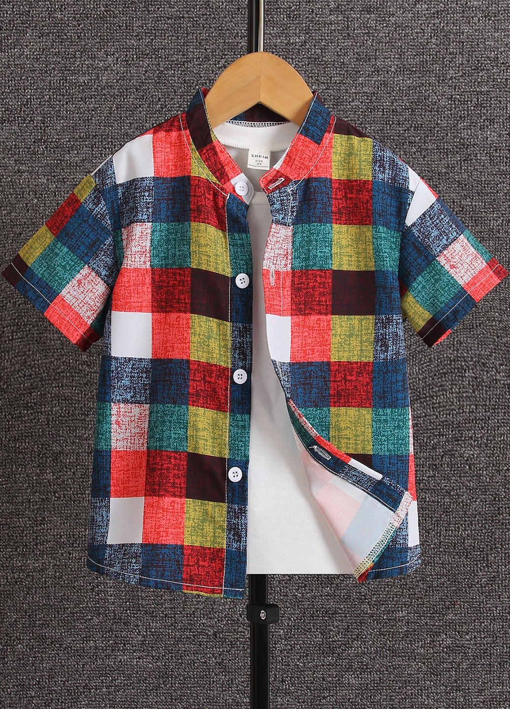 Цветная кэжуал рубашка в клетку SHEIN