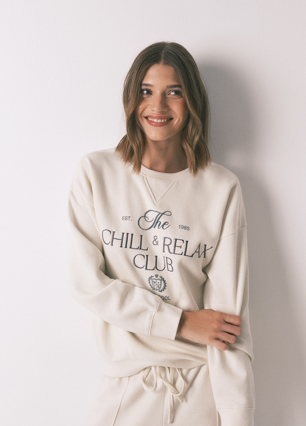 Белый свитшот Women'secret надпись без декора (367104026)