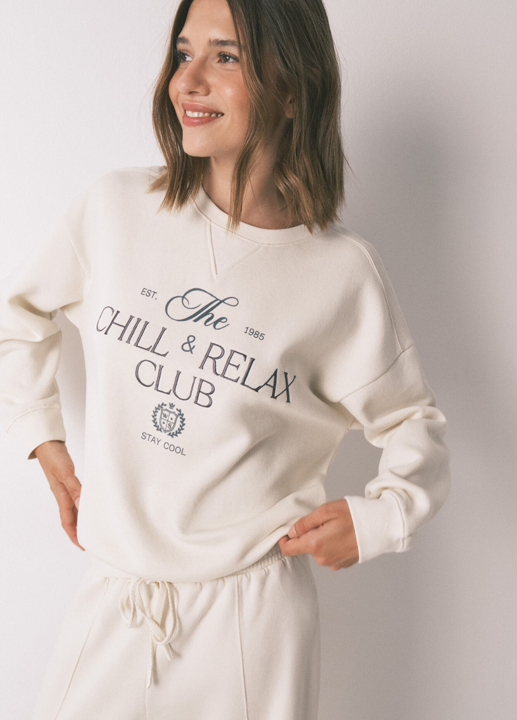 Белый свитшот Women'secret надпись без декора (367104026)