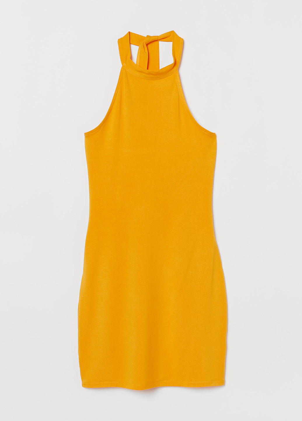 Желтое кэжуал платье футляр H&M однотонное