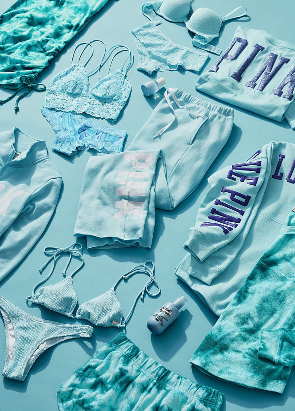 Блакитний літній купальник (ліф, трусики) бікіні Victoria's Secret