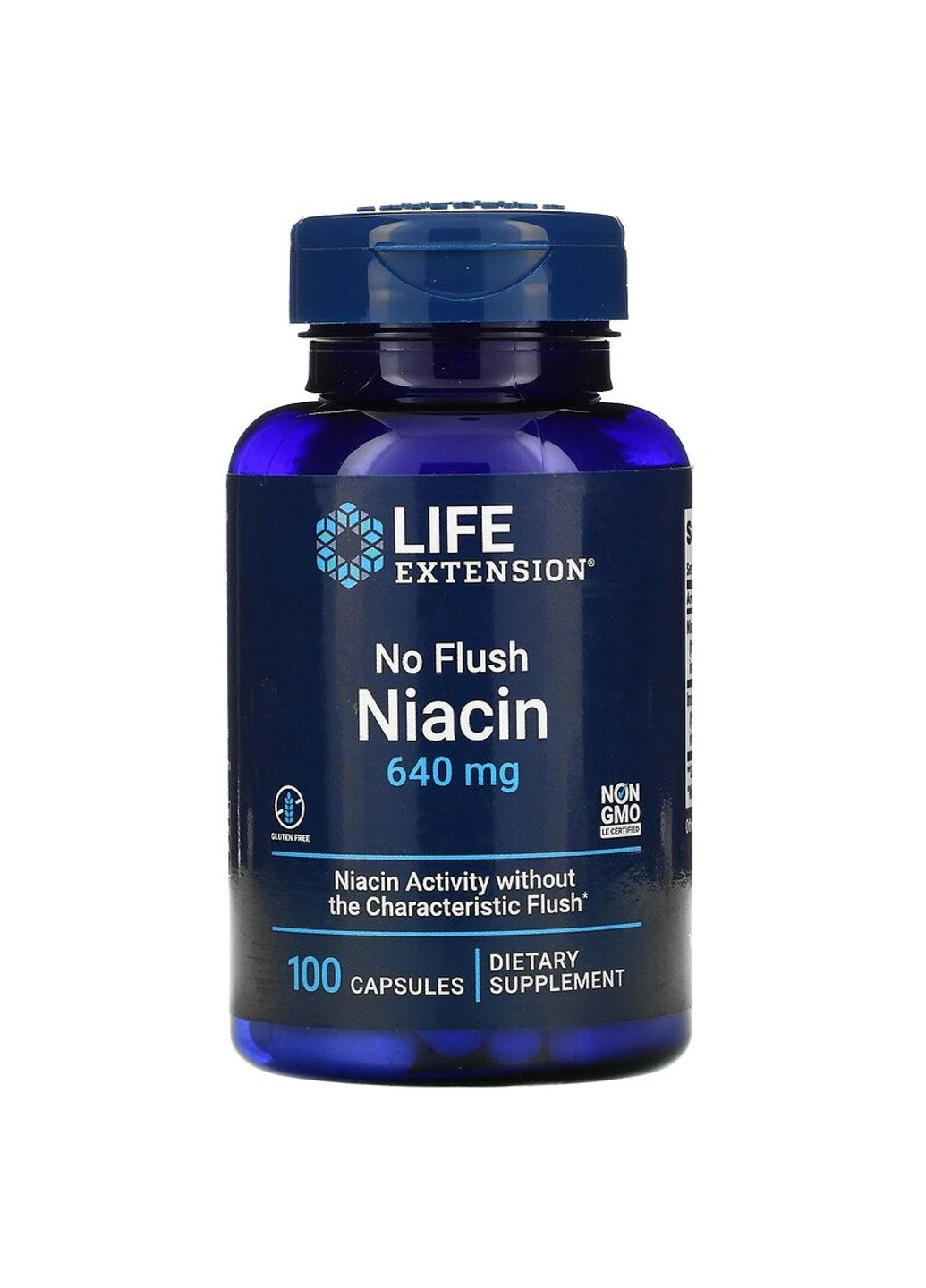Ніацин No-Flush Niacin 640 mg 100 капсул Life Extension (255409596)