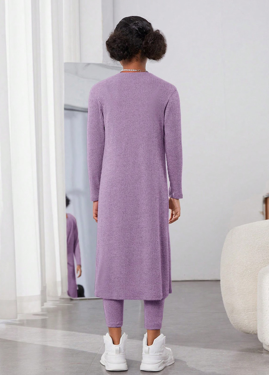 Бузковий демісезонний костюм (кардиган, комбінезон) SHEIN