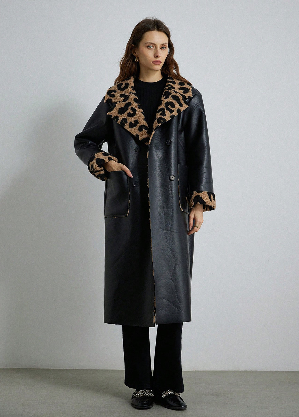 Комбінована зимня куртка куртка-пальто SHEIN