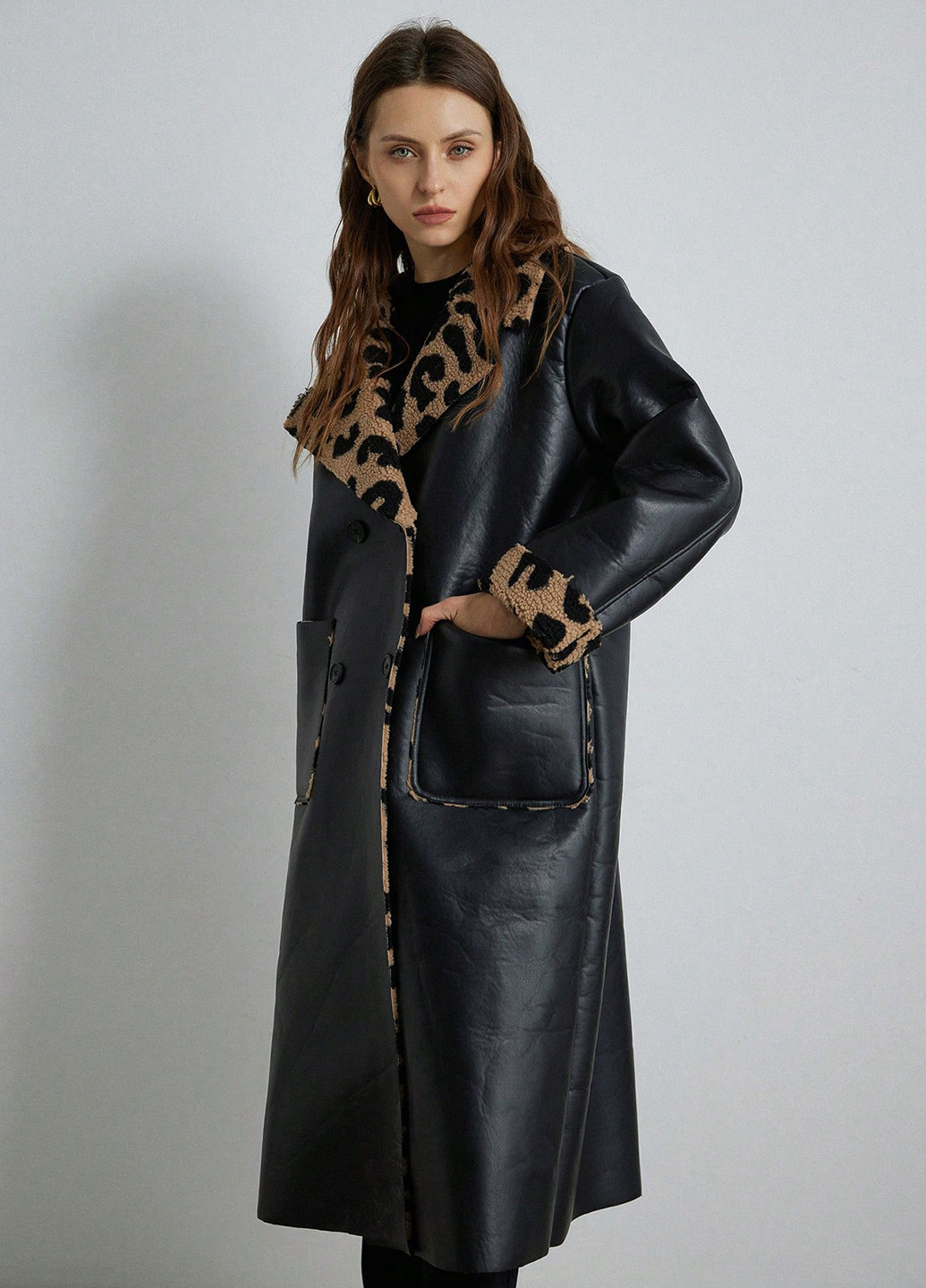 Комбінована зимня куртка куртка-пальто SHEIN