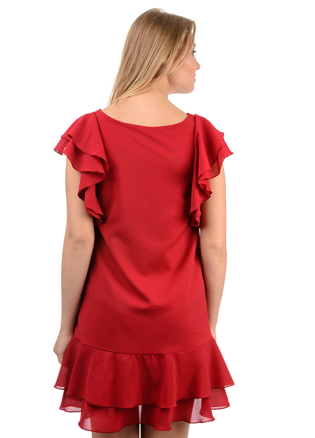 Темно-красное кэжуал платье A.G. с надписью