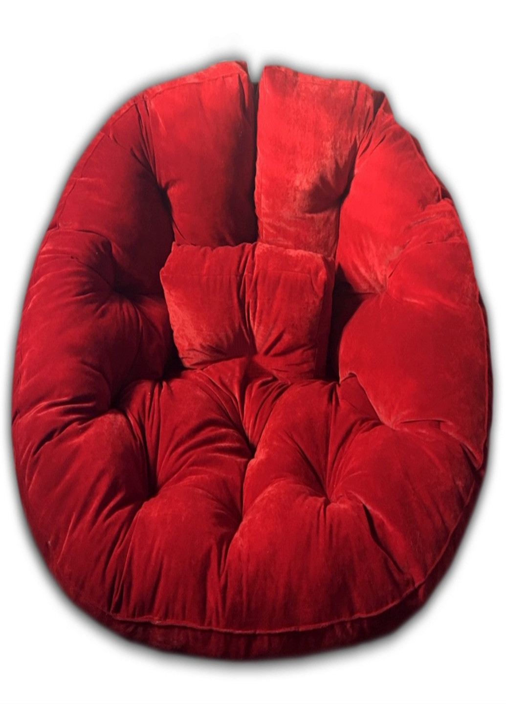 Кресло трансформер матрас с подушкой бескаркасное раскладное лежак Красный велюр M (5400215) Francesco Marconi (215118300)