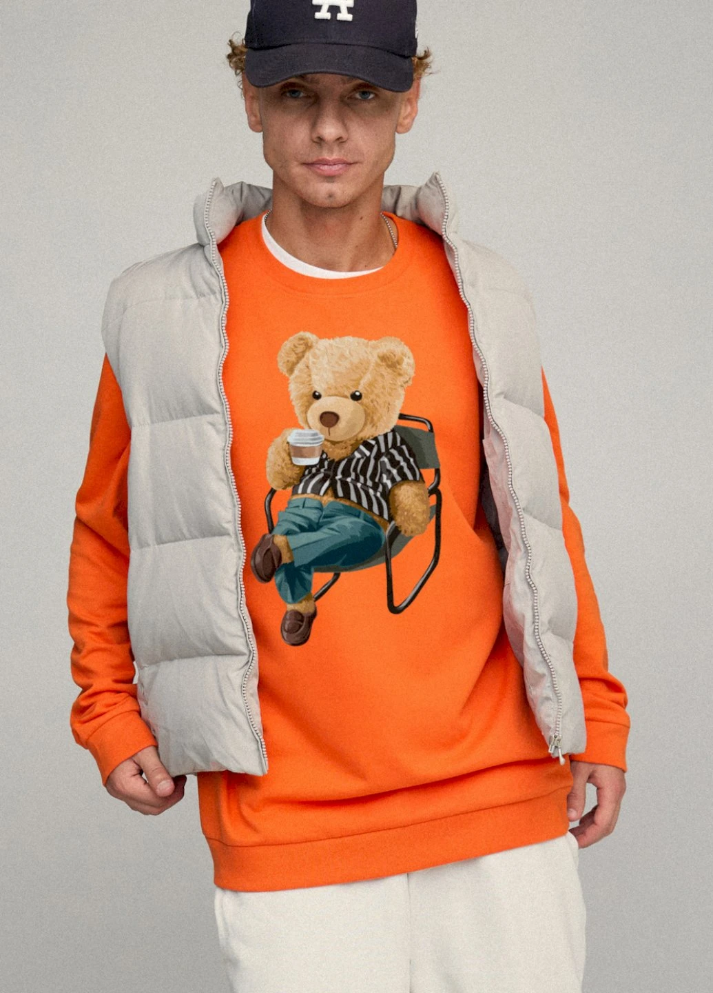 Помаранчевий світшот чоловічий oversize /no flis/ YAPPI (252258574)