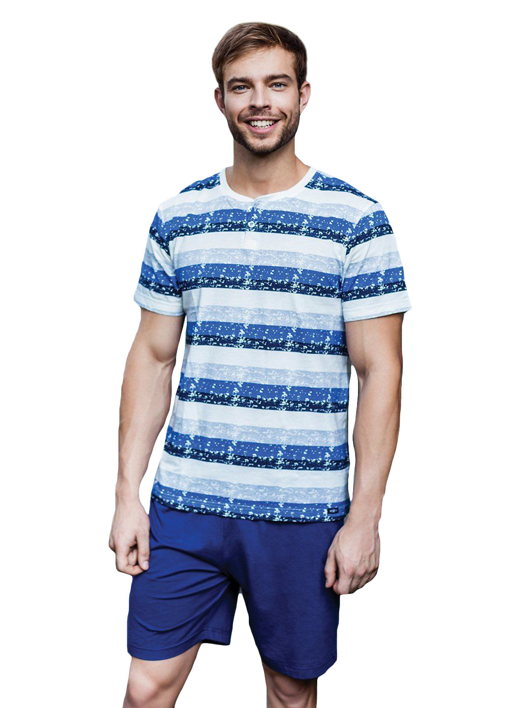 Синий демисезонный комплект (футболка, шорты) Key