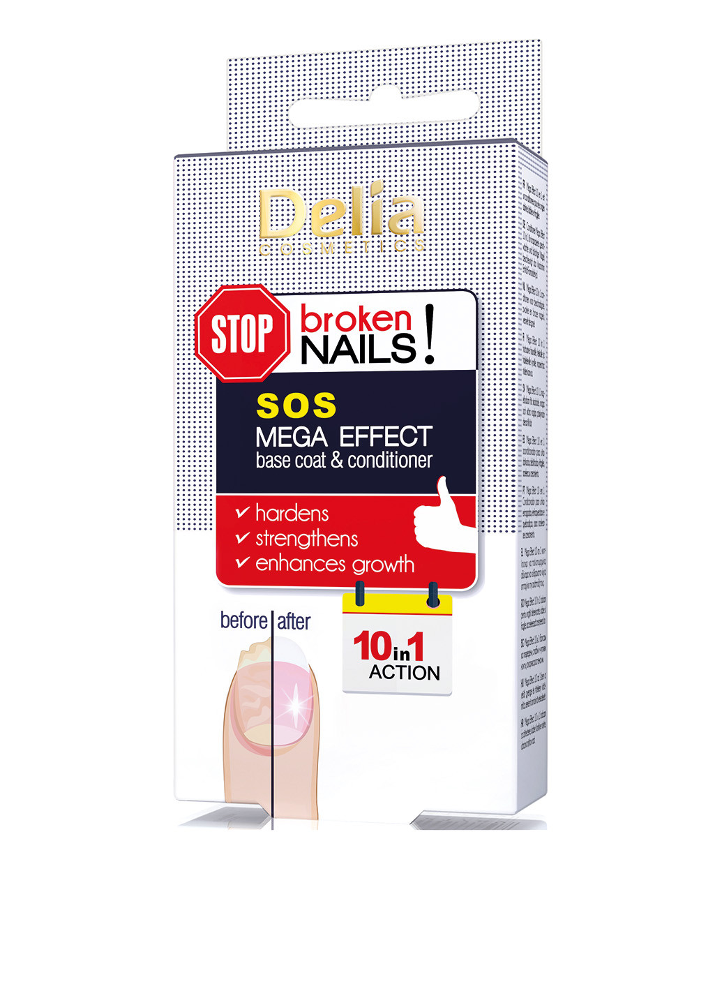 Кондиционер для ногтей SOS 10-в-1, 11 мл Delia Cosmetics (57833746)