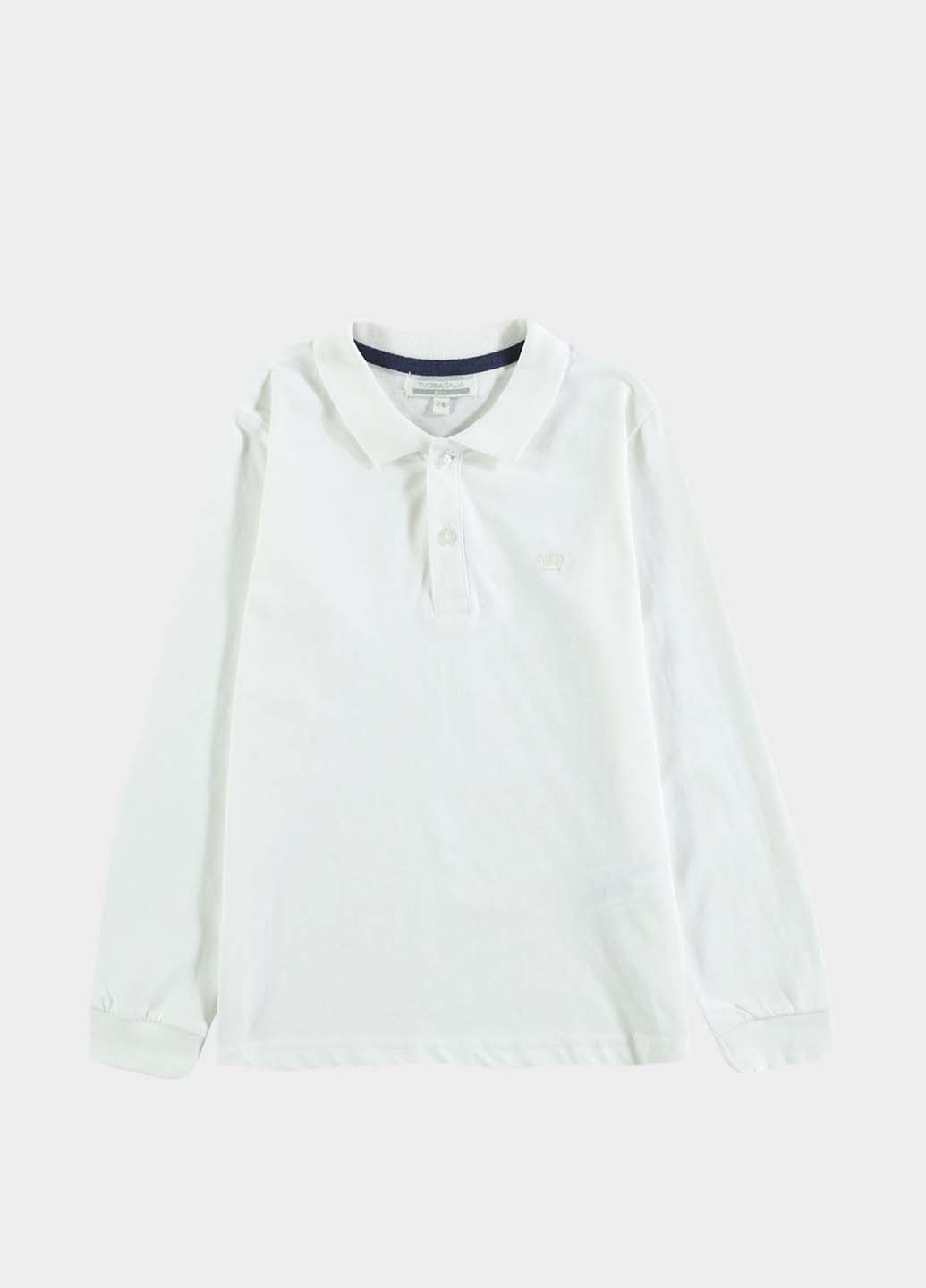 Белая детская футболка-поло для мальчика Piazza Italia однотонная