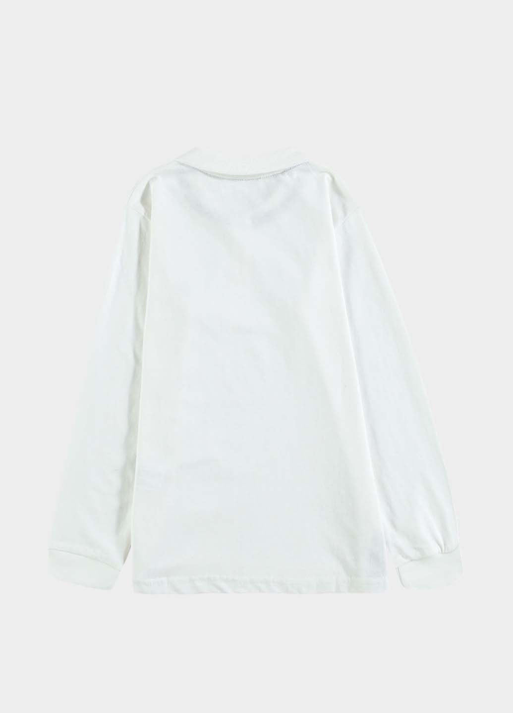 Белая детская футболка-поло для мальчика Piazza Italia однотонная