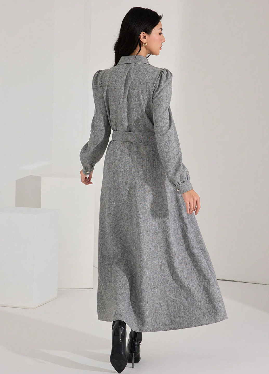 Сіра кежуал сукня сукня-сорочка SHEIN меланжева