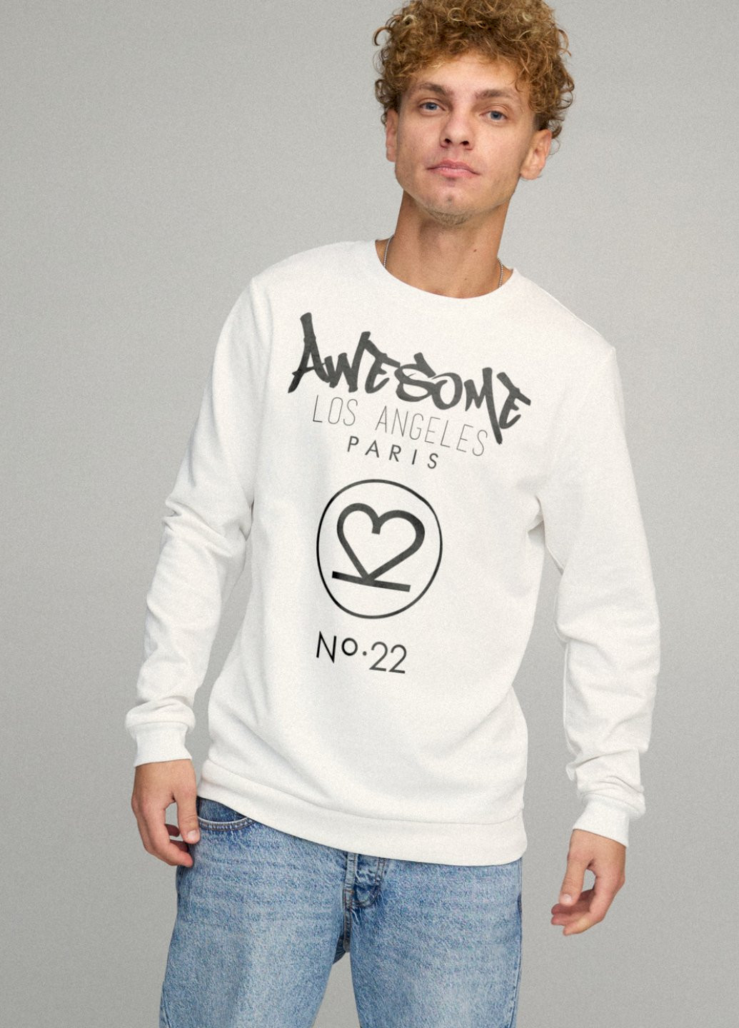 Білий свитшот мужской basic /no flis/ YAPPI малюнок (254557794)