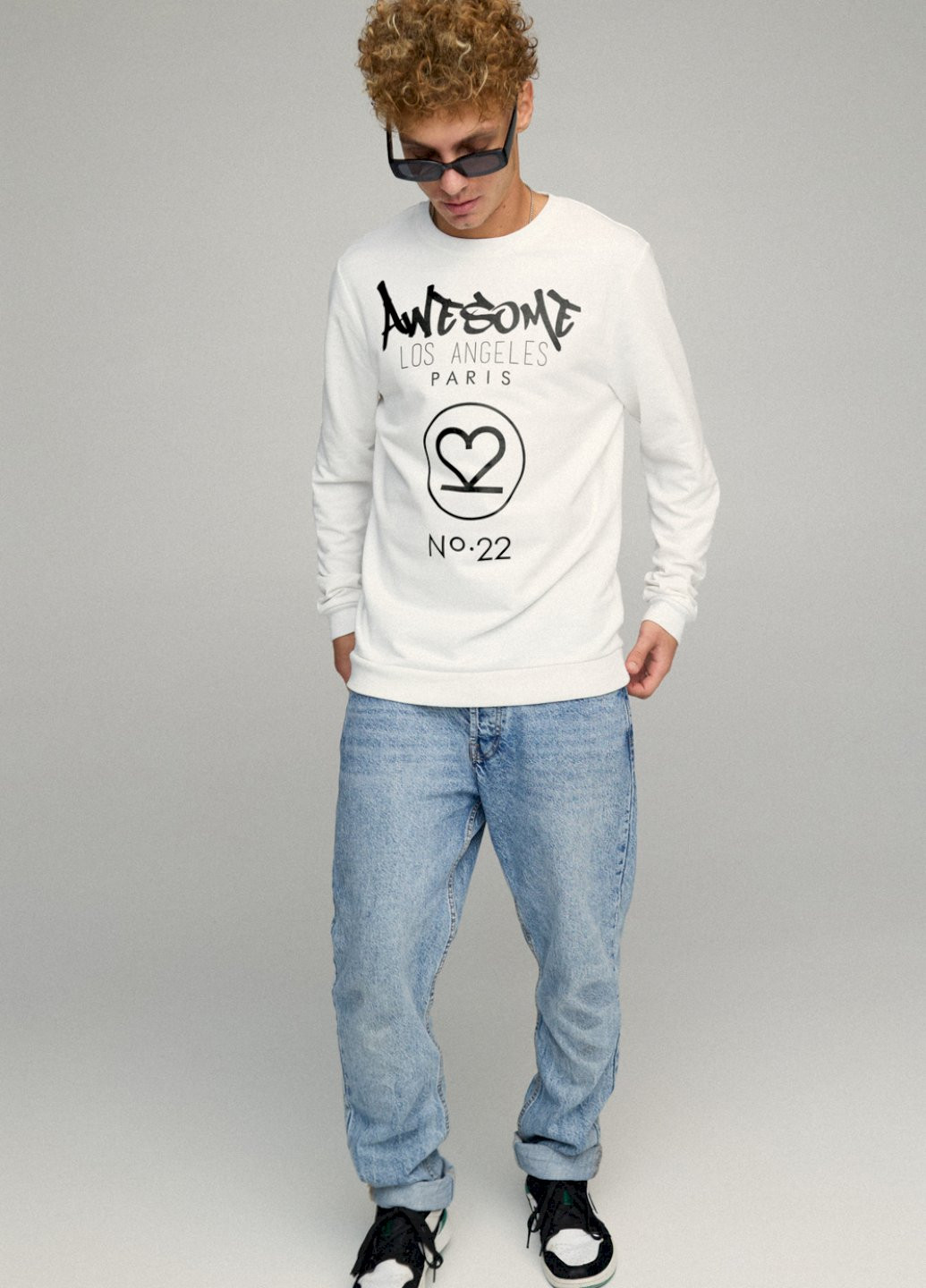 Білий свитшот мужской basic /no flis/ YAPPI малюнок (254557794)