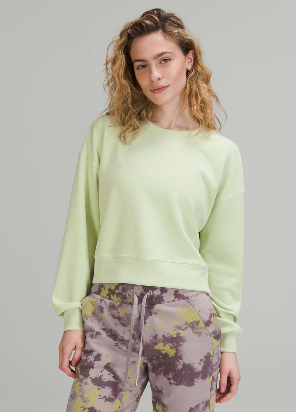 Салатовый свитшот Lululemon Athletica однотонный без декора (354011643)