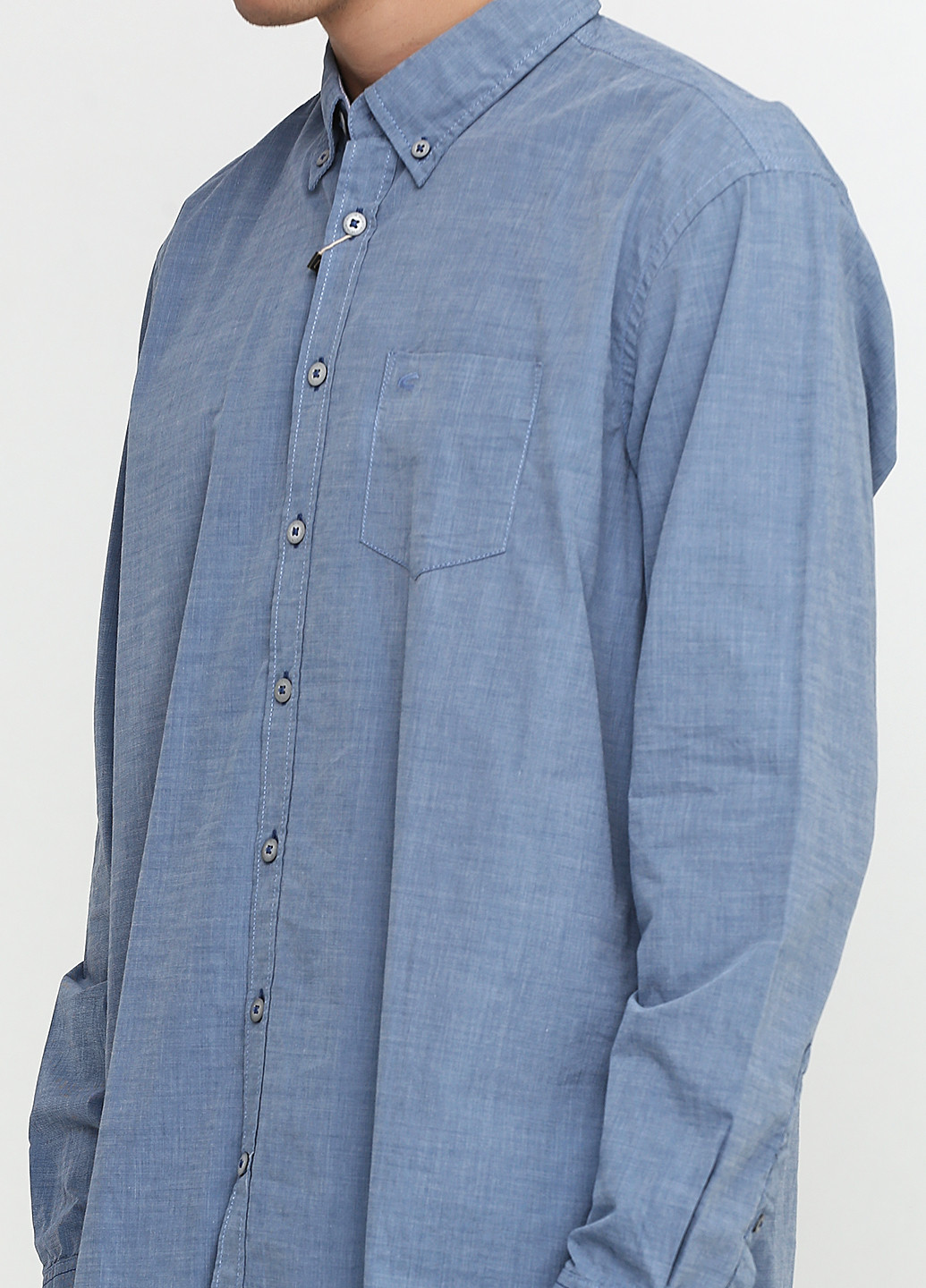 Синяя кэжуал рубашка перец с солью Camel Active с длинным рукавом