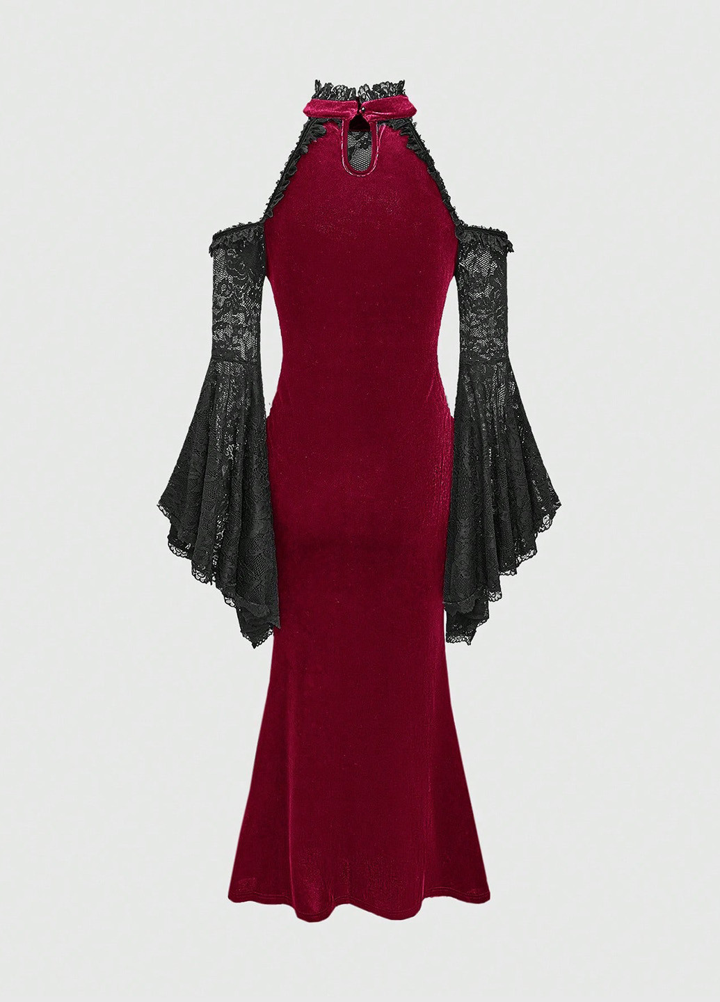 Бордовое вечернее платье годе SHEIN однотонное