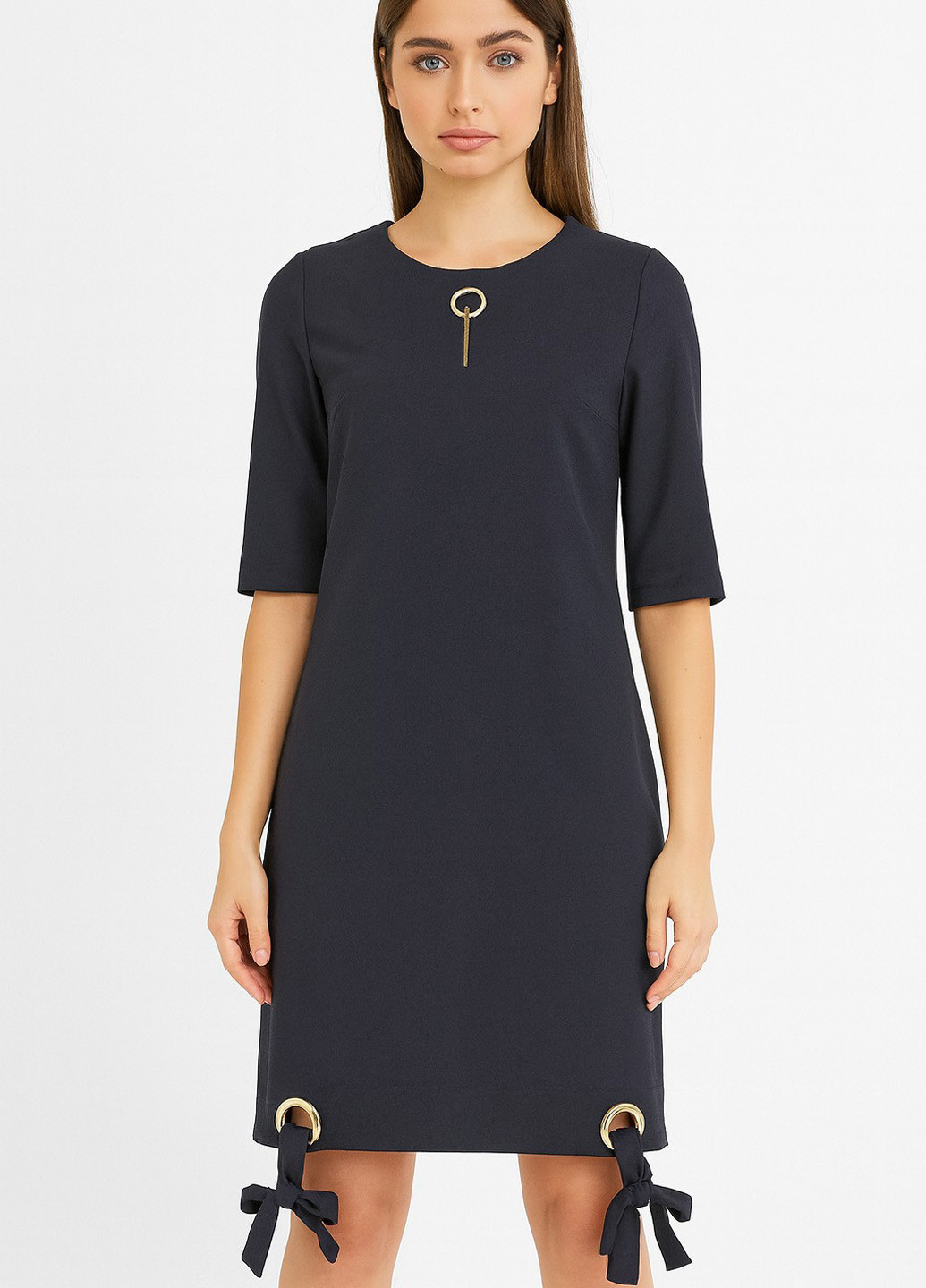 Темно-синя кежуал сукня футляр Sassofono однотонна