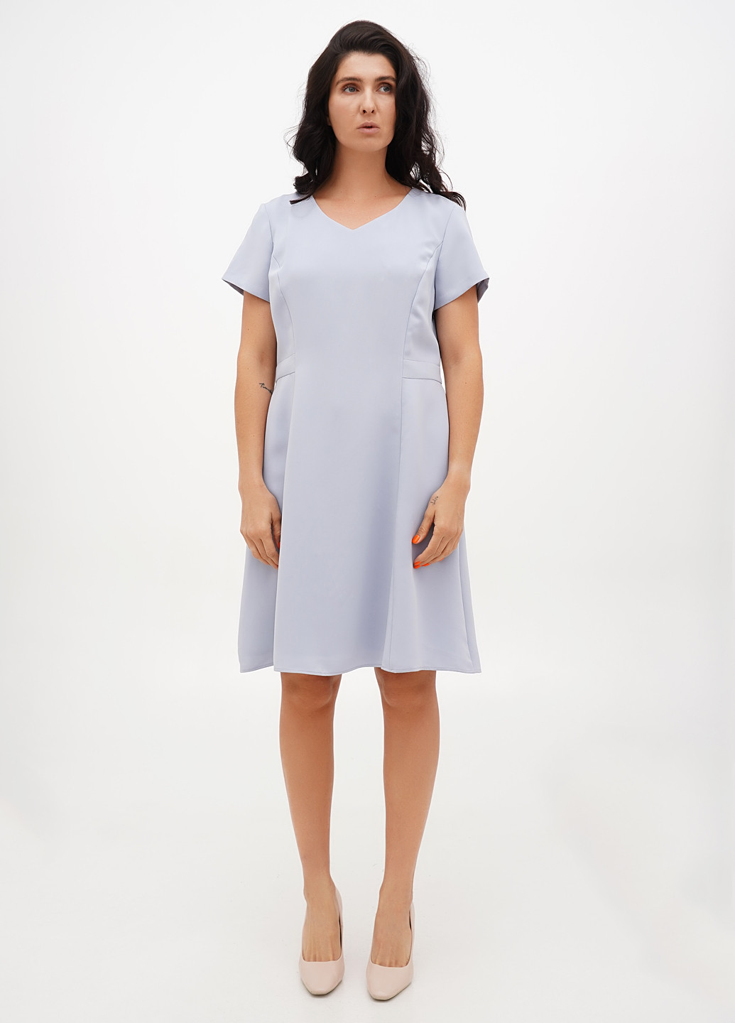 Голубое кэжуал платье клеш Talbots однотонное