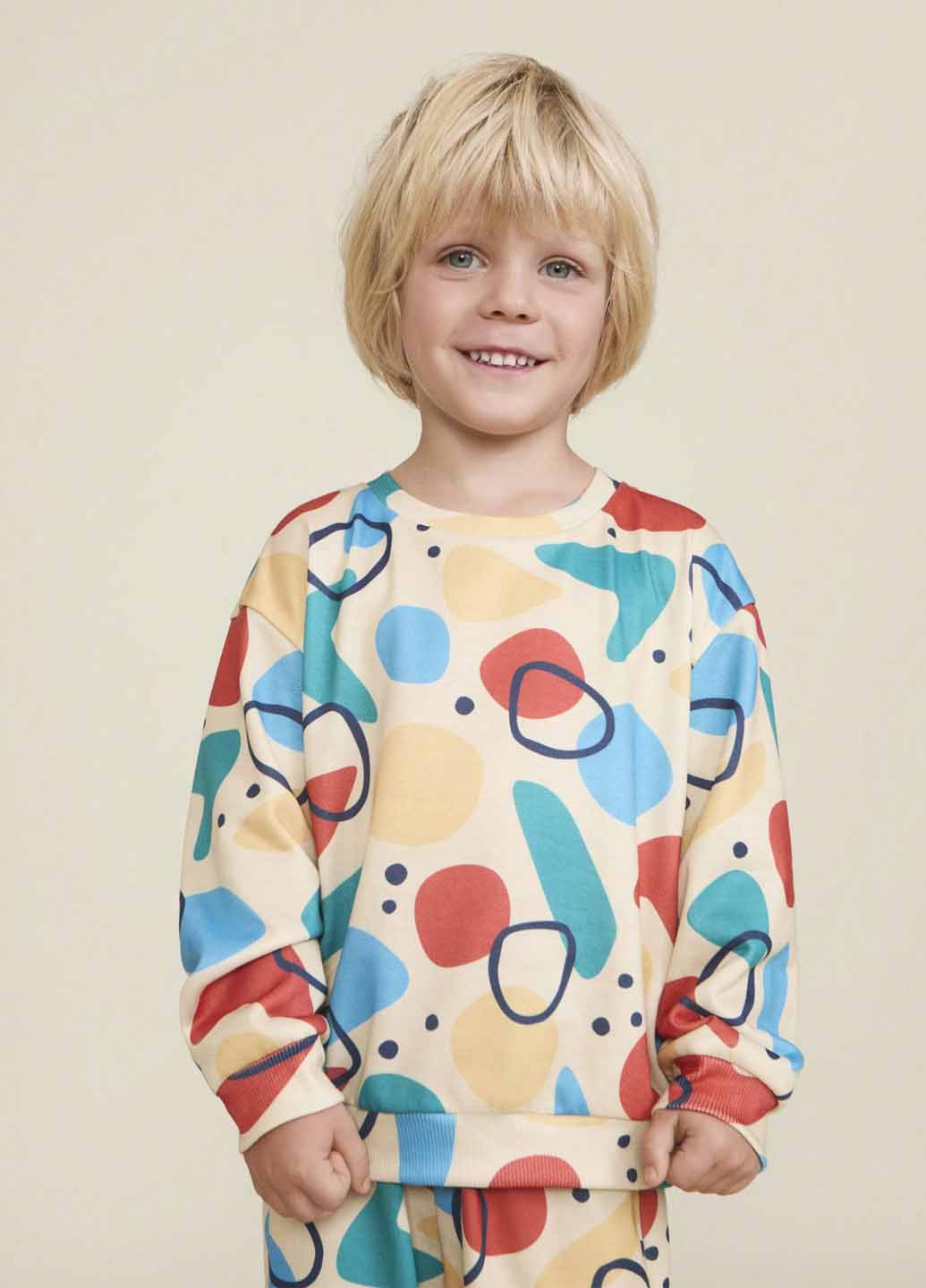 SHEIN свитшот рисунок бежевый домашний полиэстер