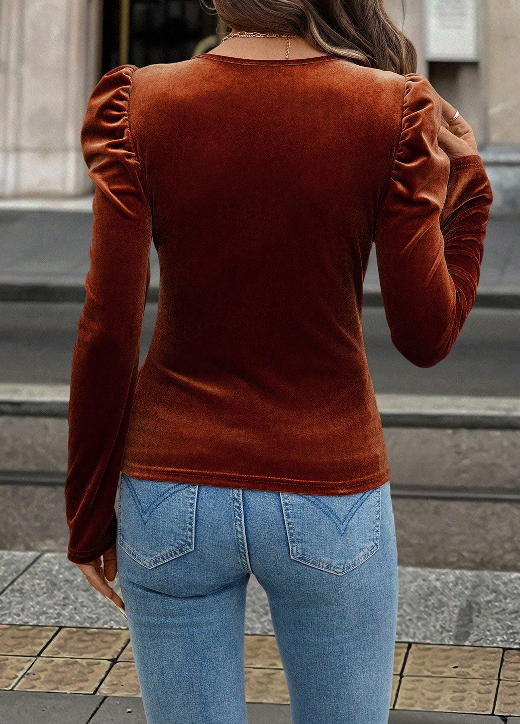 Коричнева блуза SHEIN