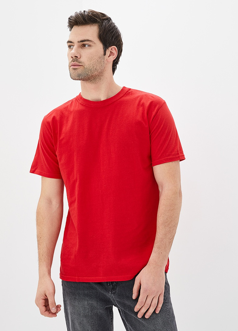 Красная футболка мужская базовая с коротким рукавом Роза