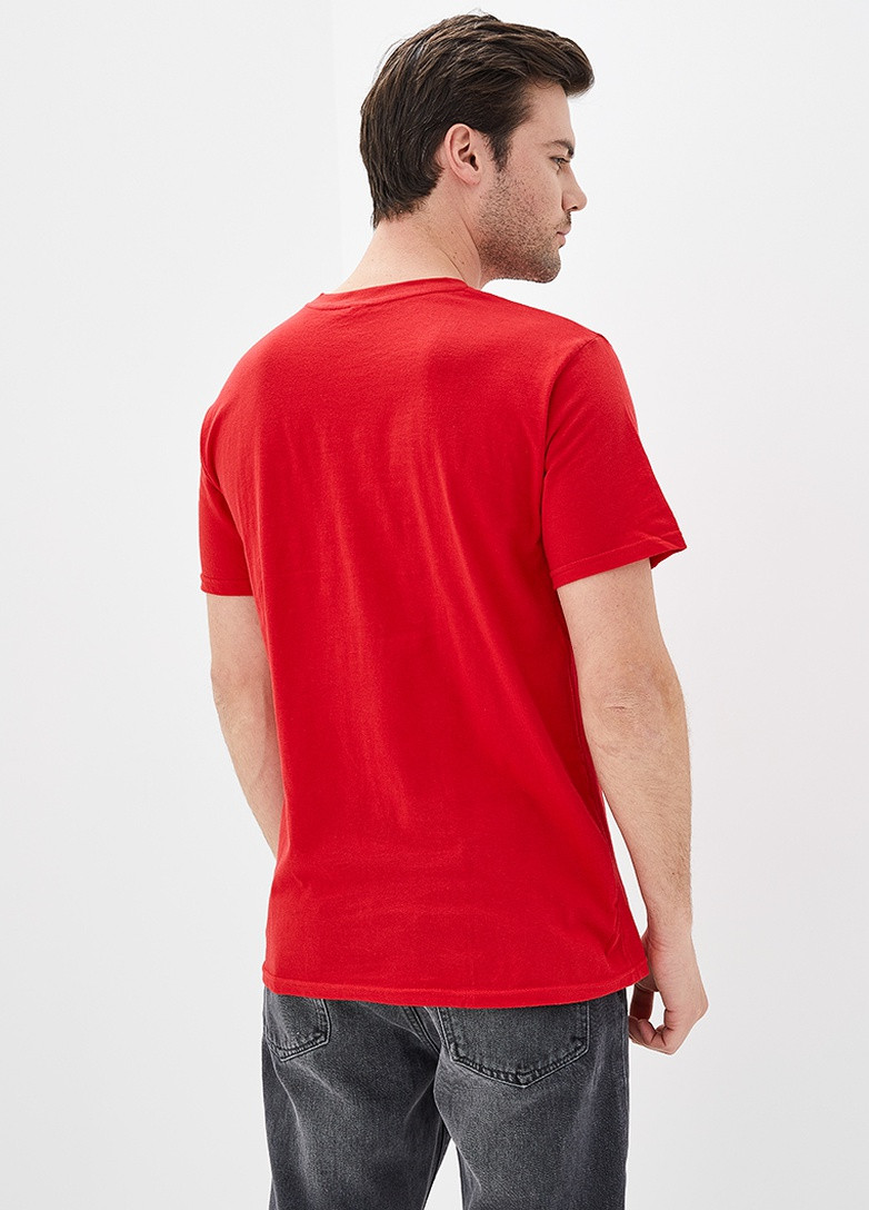 Красная футболка мужская базовая с коротким рукавом Роза