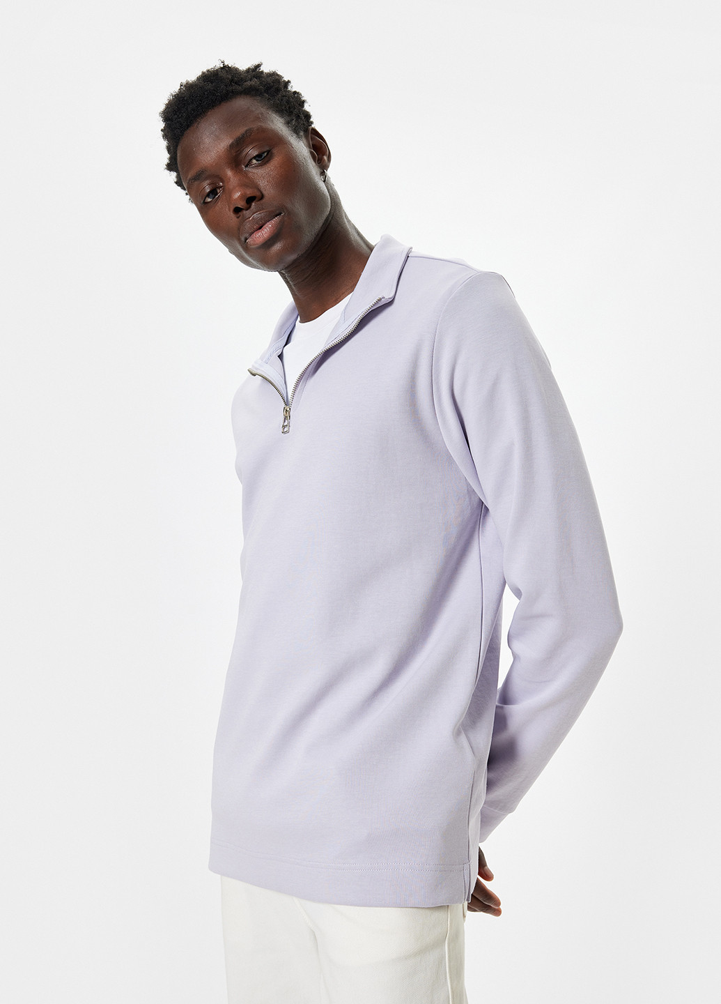 Світло-ліловий світшот KOTON однотонний без декору (362159990)