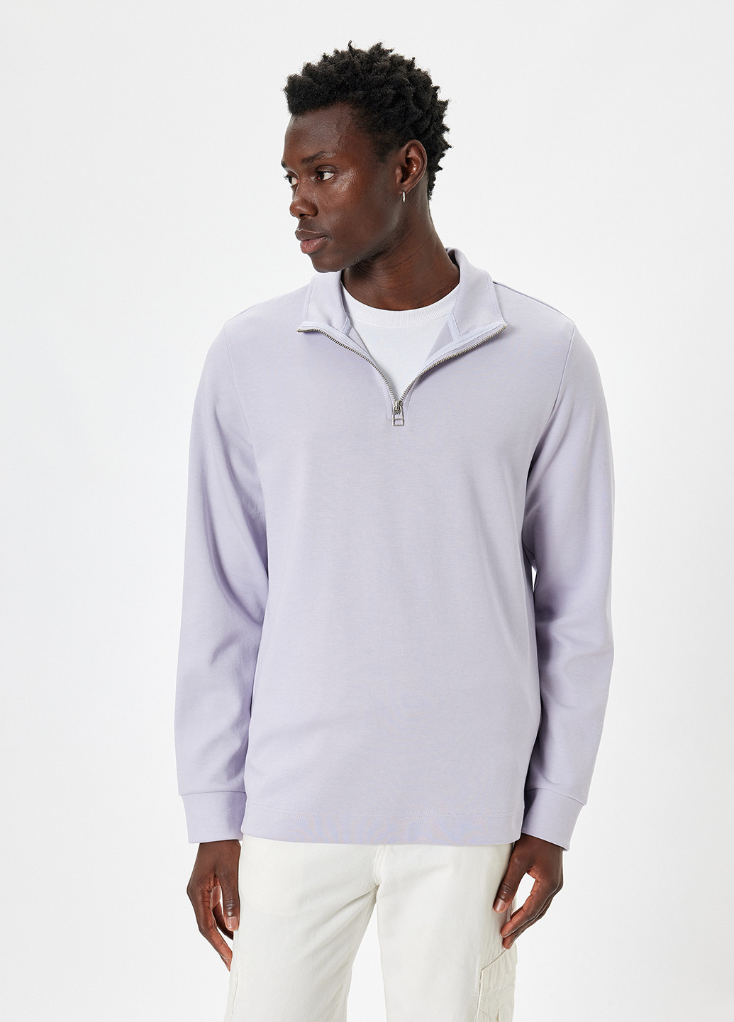 Світло-ліловий світшот KOTON однотонний без декору (362159990)