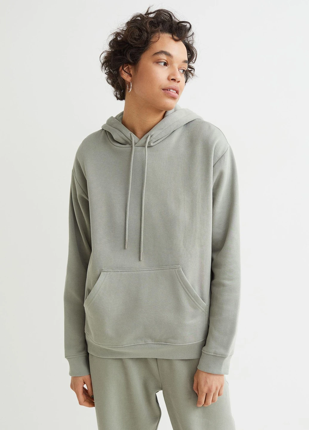 Худі фліс,блідо-м'ятний, H&M Basic (255273963)