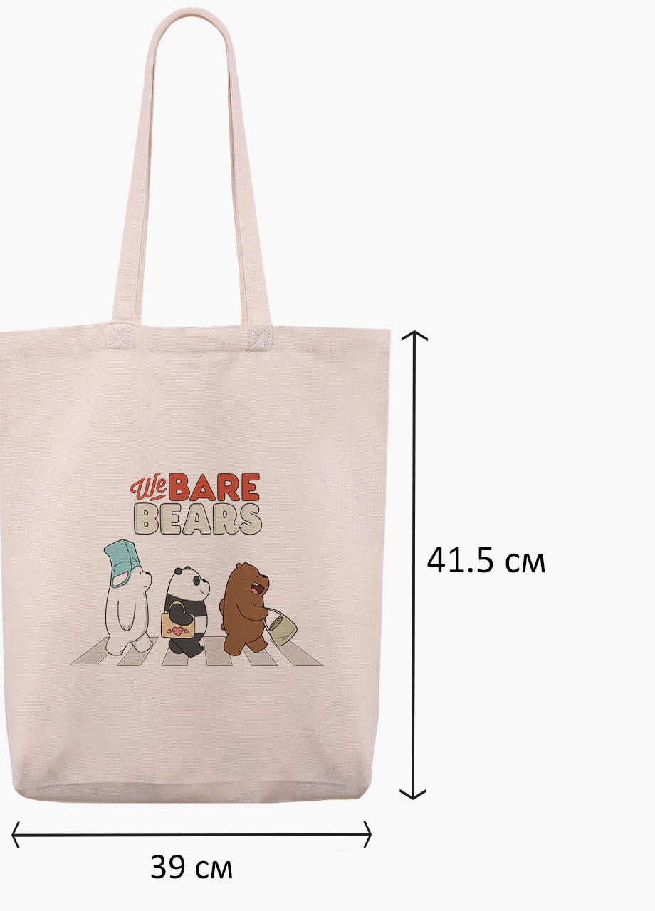 Еко сумка шоппер біла Вся правда про ведмедів (We Bare Bears) (9227-2666-WTD-1) екосумка шопер 41*39*8 см MobiPrint (216642166)