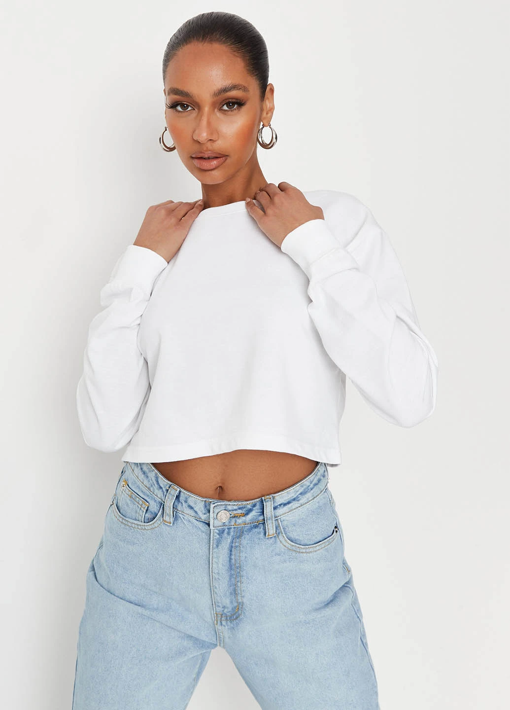 Белый свитшот Missguided однотонный без декора (260377752)