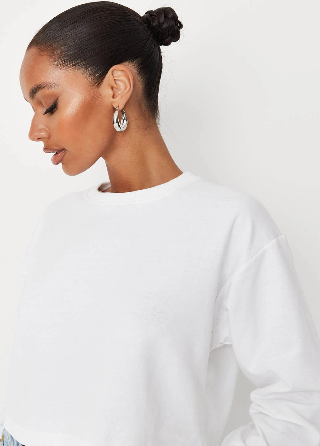 Белый свитшот Missguided однотонный без декора (260377752)