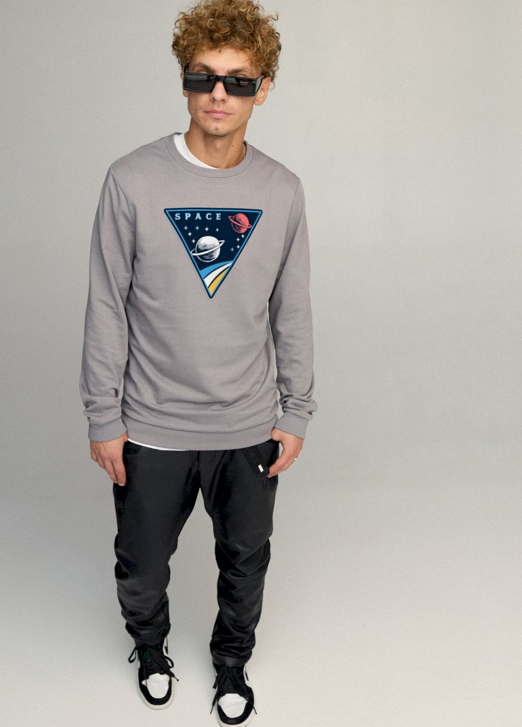 Серый свитшот мужской basic /no flis/ YAPPI (252259179)