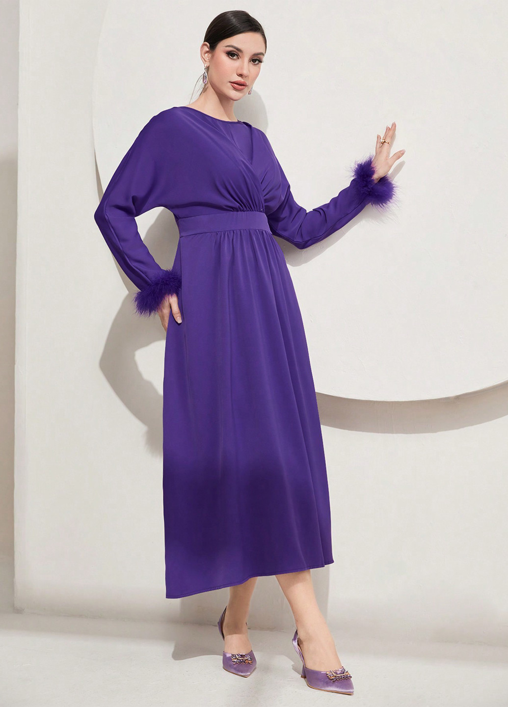 Фіолетова вечірня сукня SHEIN однотонна