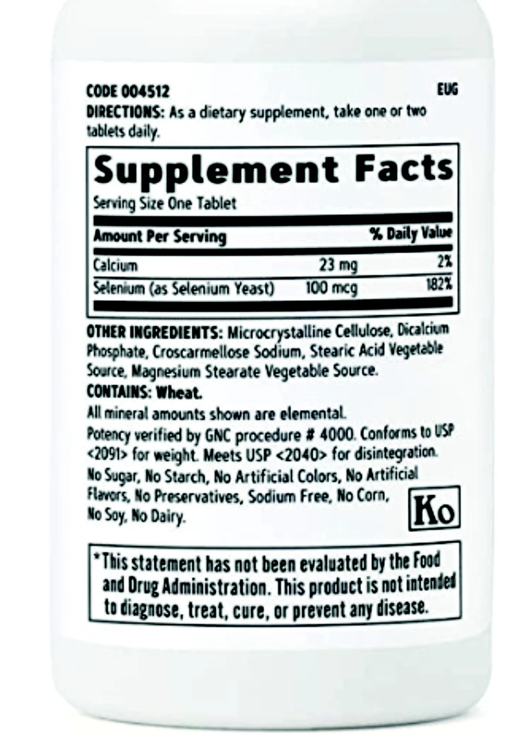 Селеніум Selenium 100 mg 100 tabl GNC (254371915)