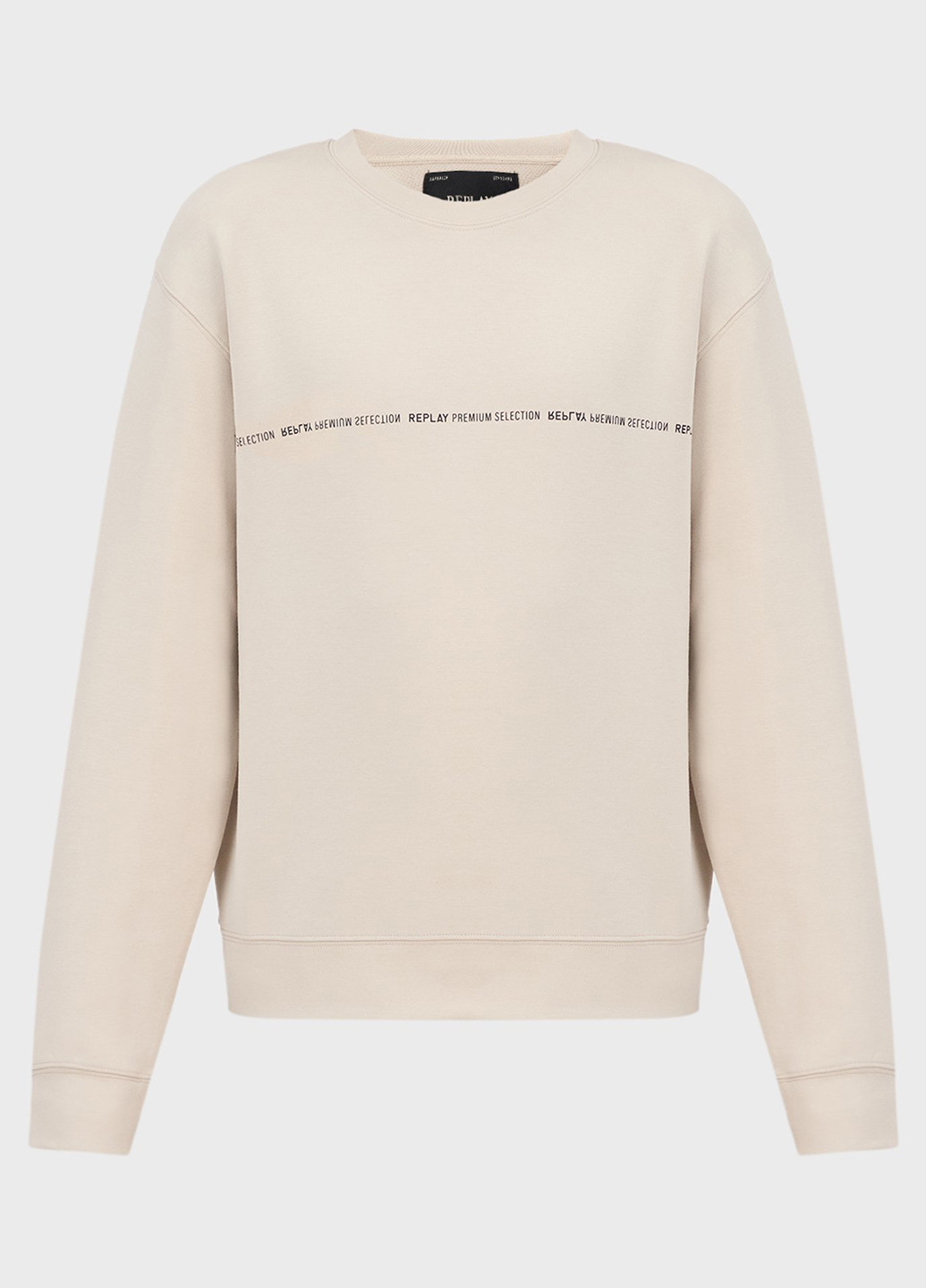 Бежевий світшот Replay логотип без декору (315876535)