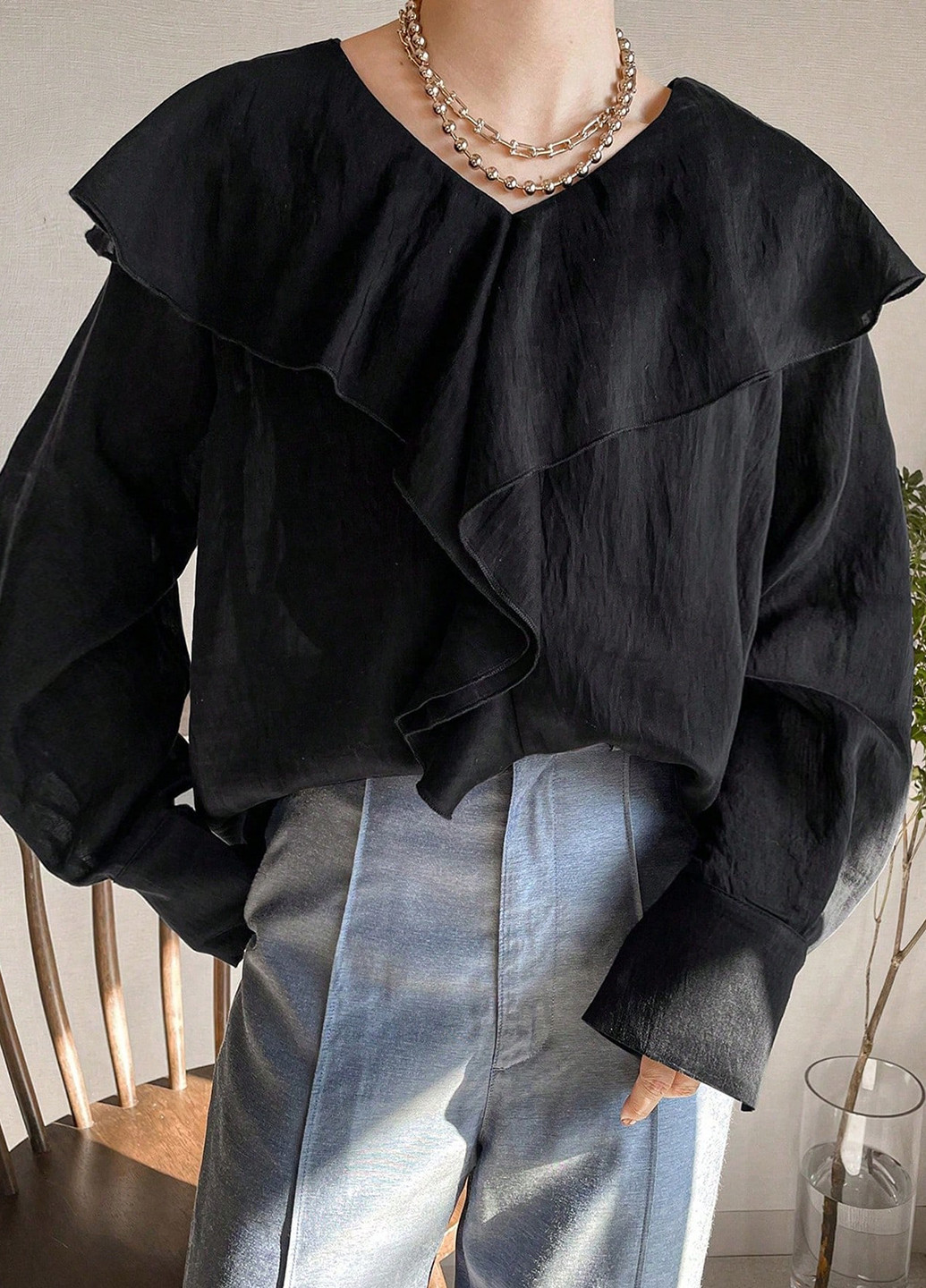 Чорна блуза SHEIN