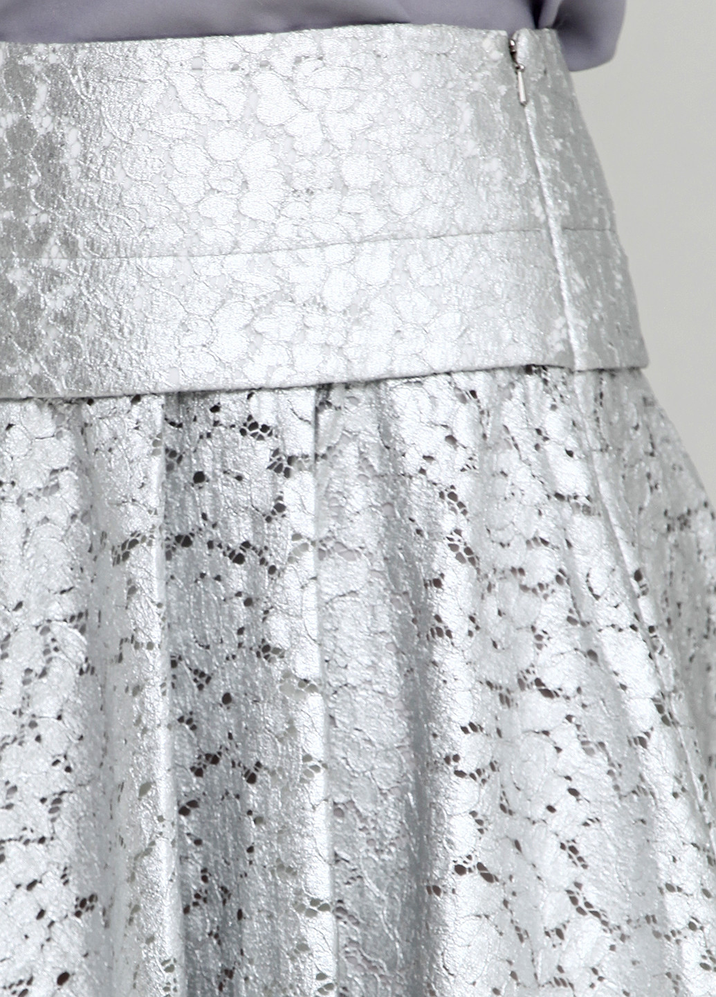 Серебряная кэжуал однотонная юбка DKNY клешированная-солнце