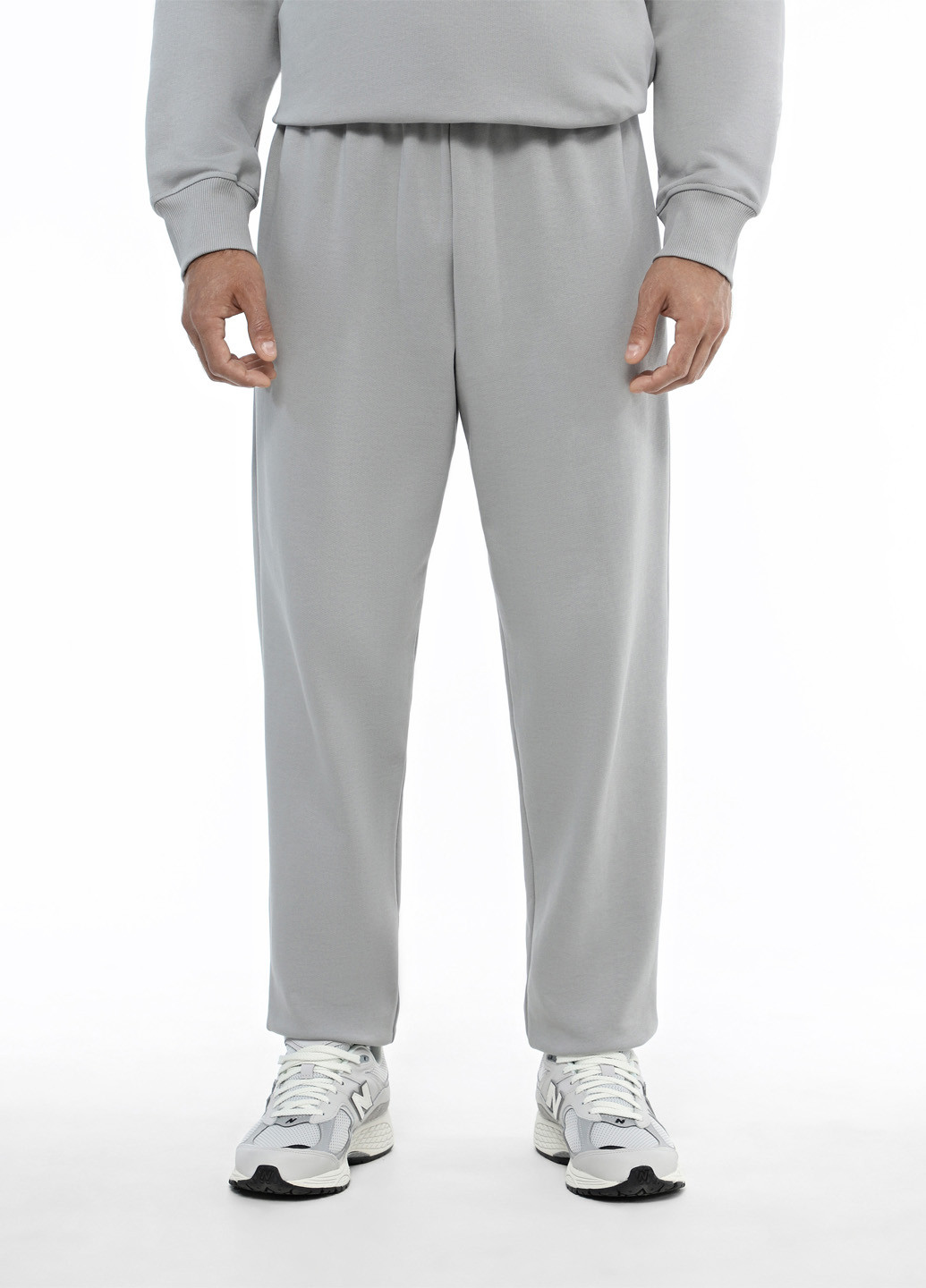 Светло-серые кэжуал демисезонные прямые брюки Promin