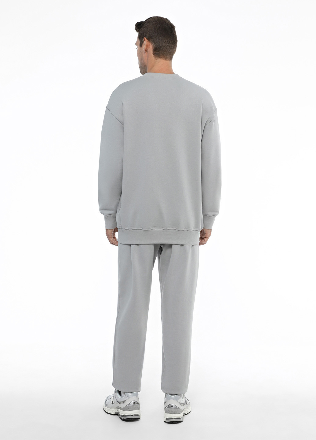 Светло-серые кэжуал демисезонные прямые брюки Promin