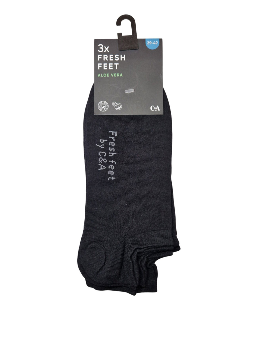 Чёрные носки (3 пары) C&A надписи (341560690)