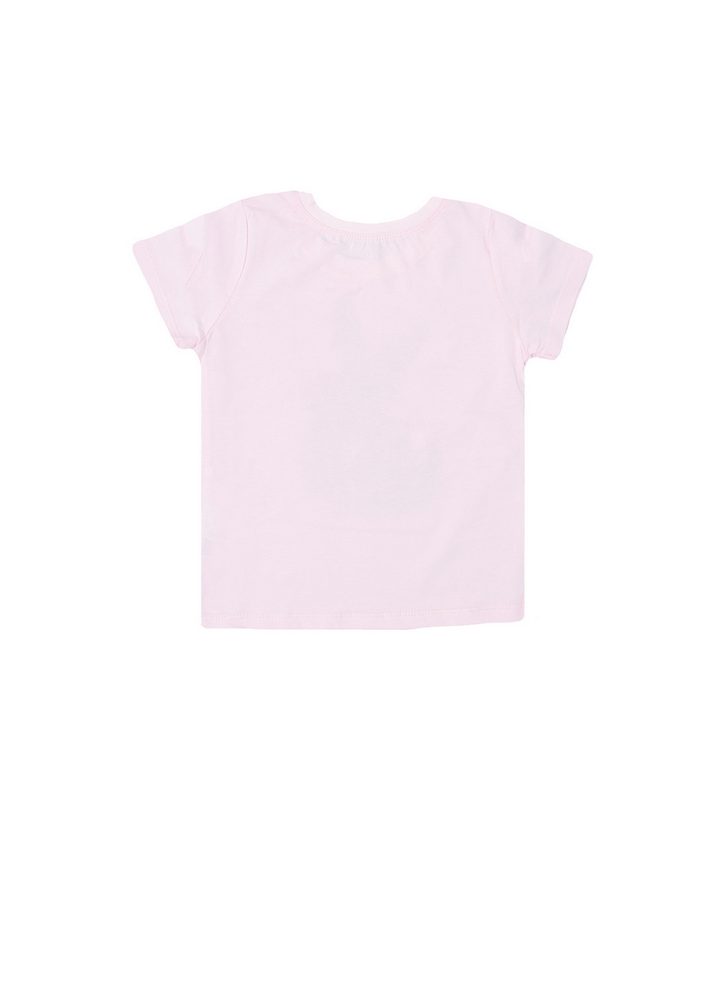 Светло-розовая летняя футболка для девочки короткий рукав Фламинго Текстиль