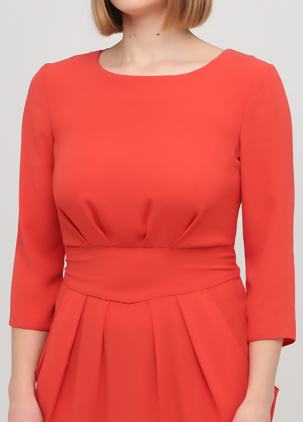 Коралловое кэжуал платье Closet однотонное